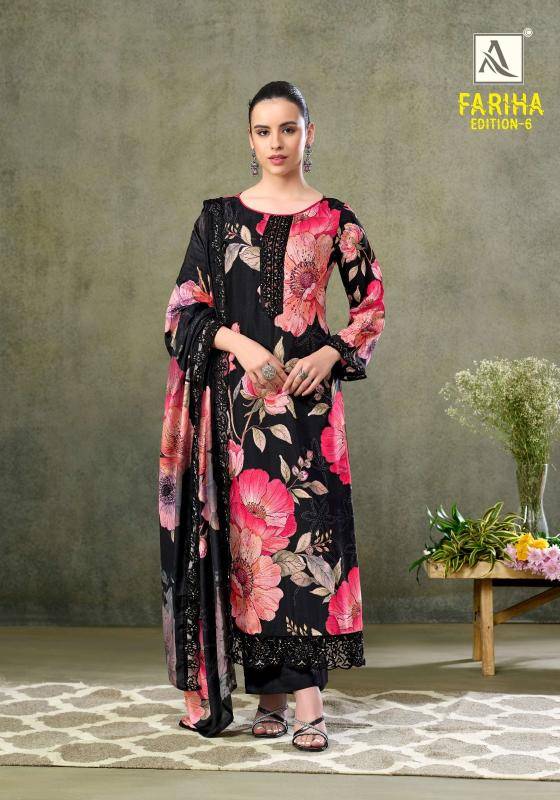 Alok suits fariha edition vol-6 Designer dress material wholesale in Mumbai